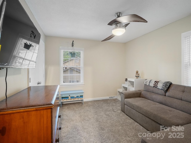 2248 Lawton Bluff Rd, Charlotte, NC 28226 - living room featuring carpet and a ceiling fan