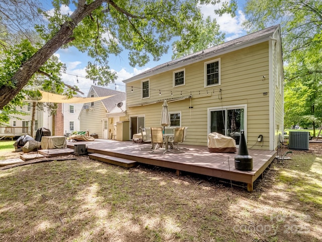 2248 Lawton Bluff Rd, Charlotte, NC 28226 - rear view of property with outdoor dining space and a wooden deck