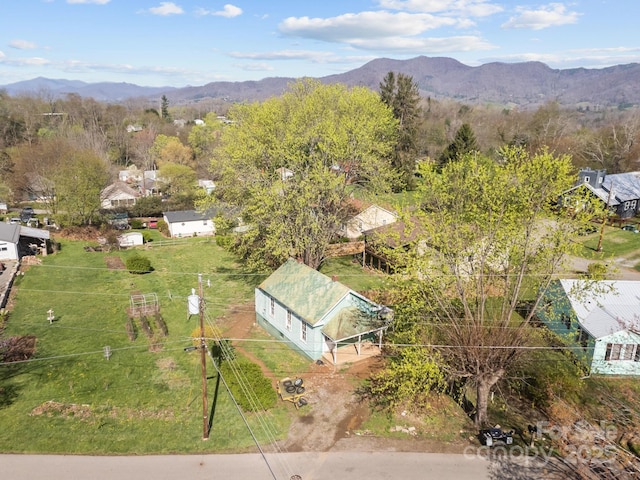 aerial view featuring a mountain view