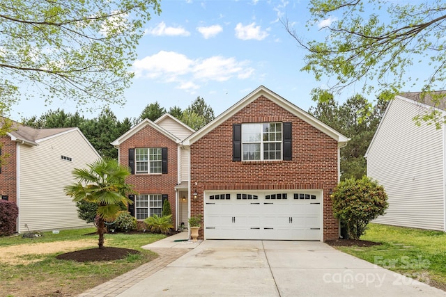 512 Red Oak Ct, Tega Cay, SC 29708 - traditional-style house featuring driveway, an attached garage, and brick siding