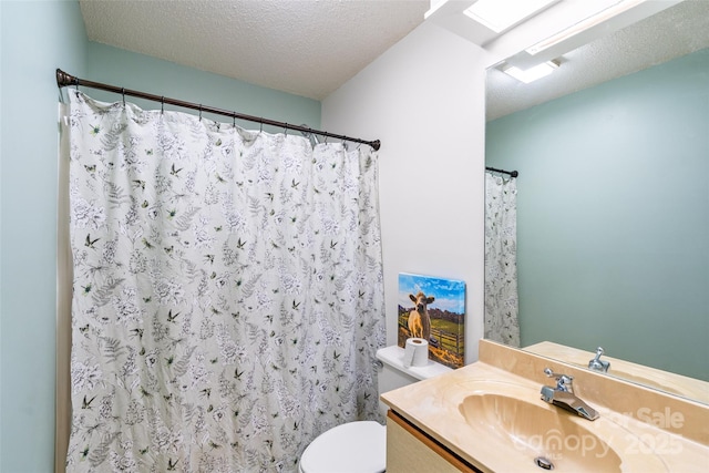 407 Sweeten Way, Asheville, NC 28803 - bathroom with a textured ceiling, toilet, vanity, and a shower with curtain