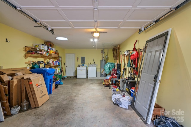407 Sweeten Way, Asheville, NC 28803 - garage featuring independent washer and dryer, water heater, and electric panel