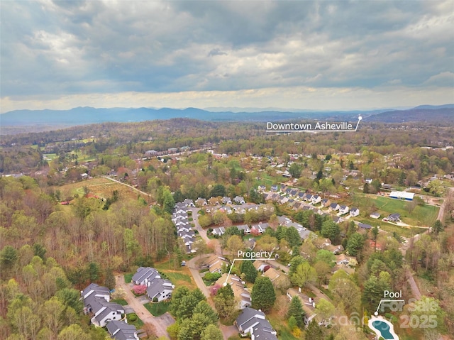 407 Sweeten Way, Asheville, NC 28803 - aerial view with a wooded view and a mountain view