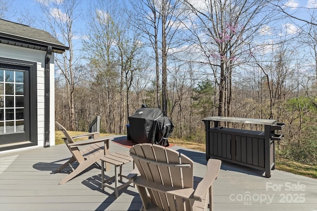 deck featuring area for grilling