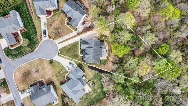 drone / aerial view with a residential view