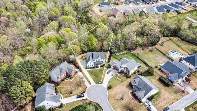 bird's eye view with a residential view