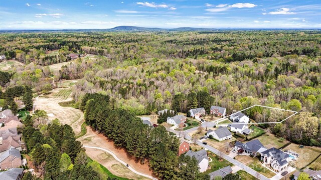 aerial view with a forest view