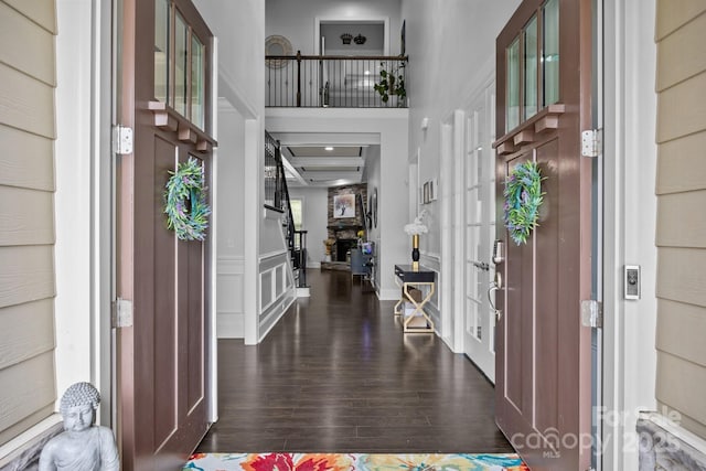 10904 Kilkenny Dr, Matthews, NC 28105 - foyer entrance featuring wood finished floors