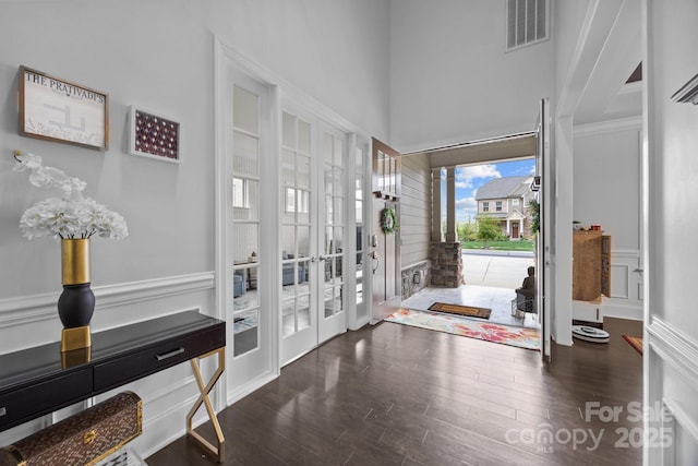 10904 Kilkenny Dr, Matthews, NC 28105 - entryway featuring french doors and wood finished floors