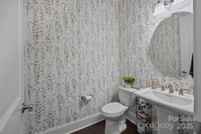 10904 Kilkenny Dr, Matthews, NC 28105 - half bath with toilet and wood finished floors