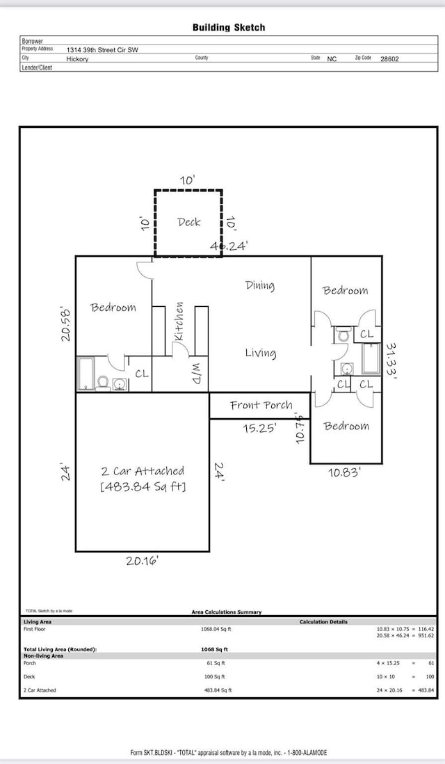 1314 39th Street Cir SW, Hickory, NC 28602 - view of layout