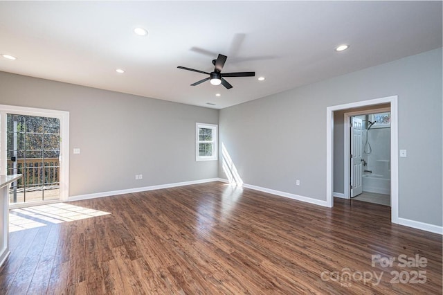1314 39th Street Cir SW, Hickory, NC 28602 - spare room with wood finished floors, recessed lighting, baseboards, and ceiling fan