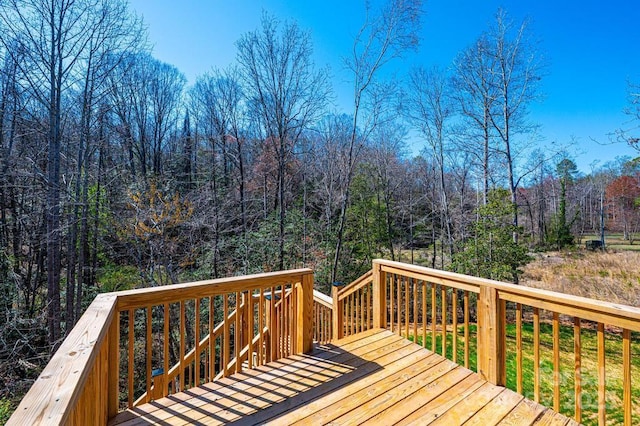 1314 39th Street Cir SW, Hickory, NC 28602 - wooden deck with a forest view