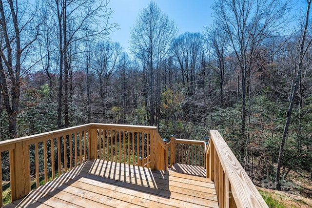 1314 39th Street Cir SW, Hickory, NC 28602 - wooden deck with a wooded view