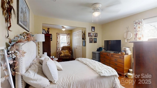 608 Forney Ave, Lincolnton, NC 28092 - bedroom featuring a closet and ceiling fan