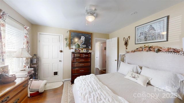 608 Forney Ave, Lincolnton, NC 28092 - bedroom with ceiling fan and wood finished floors
