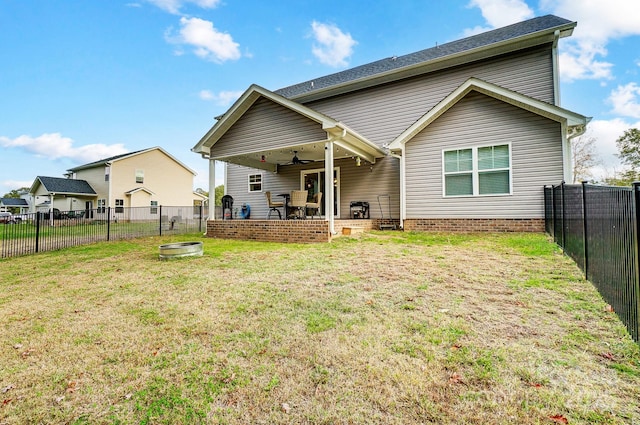 3018 Corinth Church Rd, Monroe, NC 28112 - rear view of house with ceiling fan