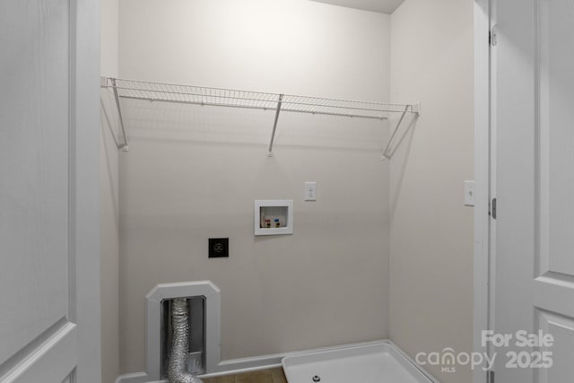 laundry area with washer hookup and hookup for an electric dryer