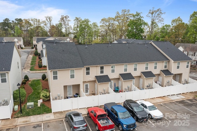 drone / aerial view with a residential view