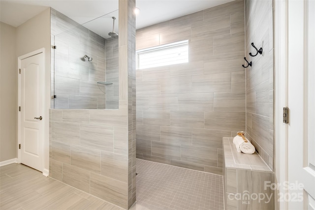 full bathroom featuring a walk in shower