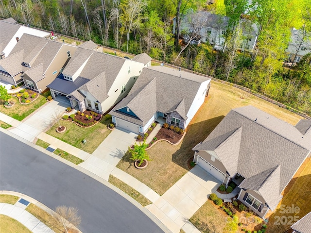 drone / aerial view with a residential view
