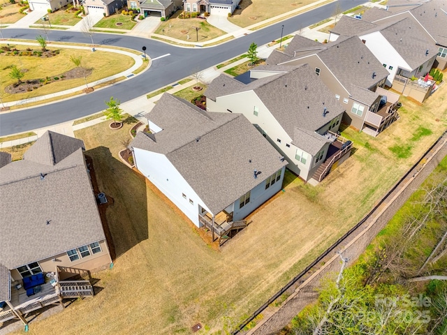 drone / aerial view with a residential view