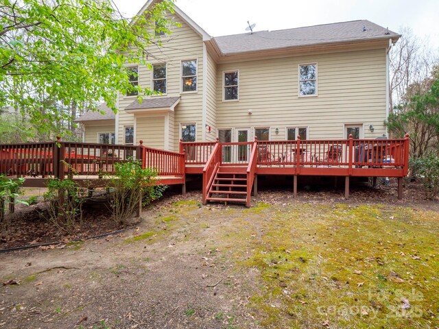 6108 Mcilwaine Rd, Huntersville, NC 28078 - back of house with a wooden deck and roof with shingles