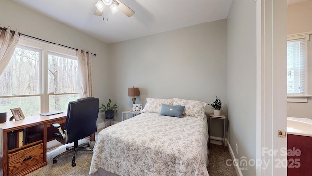 6108 Mcilwaine Rd, Huntersville, NC 28078 - carpeted bedroom featuring baseboards and ceiling fan