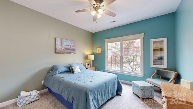 6108 Mcilwaine Rd, Huntersville, NC 28078 - bedroom featuring baseboards, a ceiling fan, carpet flooring, and visible vents