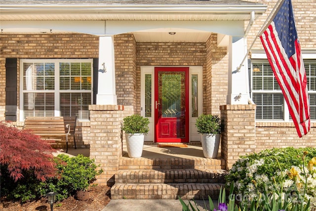 206 Coburn Ct, Fort Mill, SC 29715 - entrance to property featuring brick siding and a porch