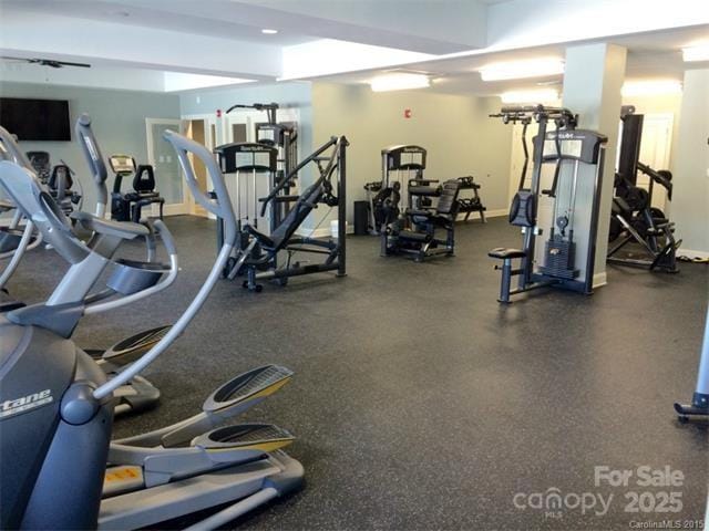14103 Grand Traverse Dr, Charlotte, NC 28278 - exercise room featuring baseboards