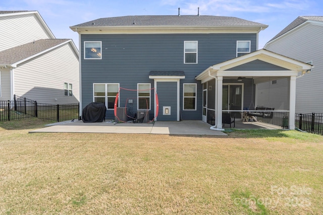 15126 Shallow Ridge Rd, Charlotte, NC 28278 - rear view of property with a sunroom, a patio, and a yard