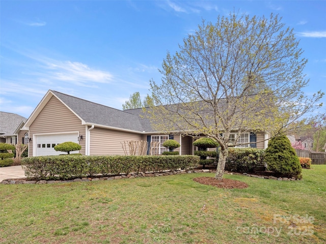 135 S Sunberry Trl, Fletcher, NC 28732 - single story home with a shingled roof, a garage, a front yard, and concrete driveway