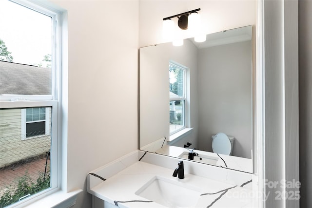 615 Billingsley Rd, Charlotte, NC 28211 - half bathroom with toilet and vanity
