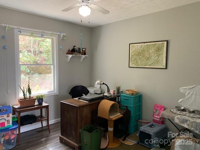 1474 Holiday Drive 14 & 15, Hendersonville, NC 28739 - home office featuring wood finished floors and a ceiling fan