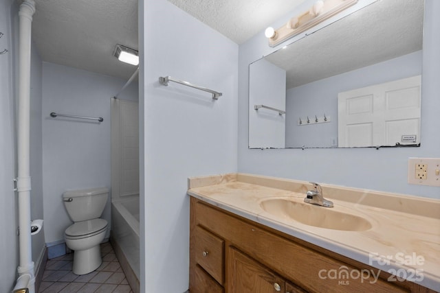 67 Montana Ave, Asheville, NC 28806 - full bathroom with tile patterned flooring, vanity, a textured ceiling, and toilet