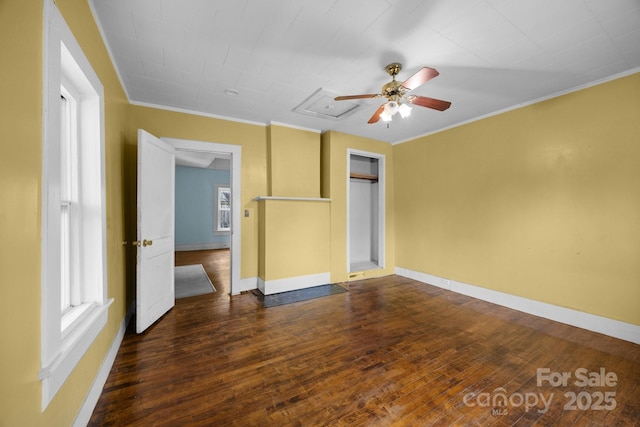 67 Montana Ave, Asheville, NC 28806 - unfurnished bedroom with ornamental molding, baseboards, and dark wood-style floors