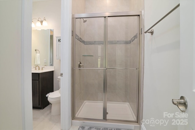 8313 Balcony Bridge Rd, Huntersville, NC 28078 - full bathroom featuring toilet, a shower stall, and vanity