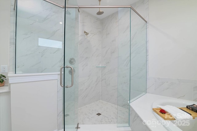 8313 Balcony Bridge Rd, Huntersville, NC 28078 - full bathroom with a garden tub and a shower stall