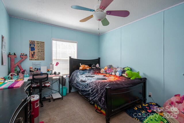 980 Lakeland Ave, Lincolnton, NC 28092 - carpeted bedroom featuring a ceiling fan