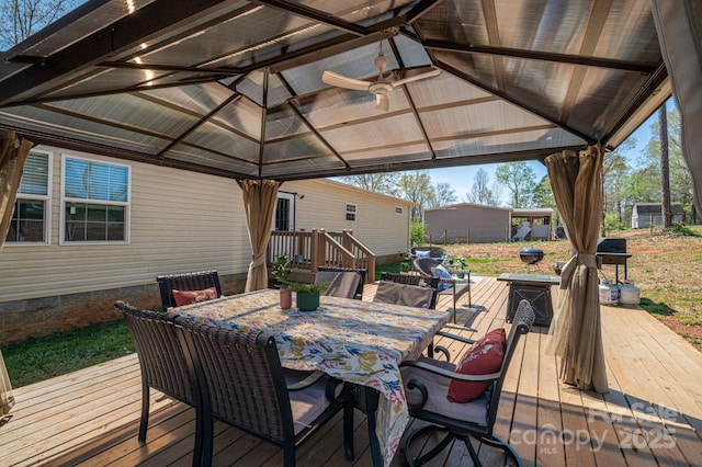 980 Lakeland Ave, Lincolnton, NC 28092 - wooden terrace with a gazebo and outdoor dining space