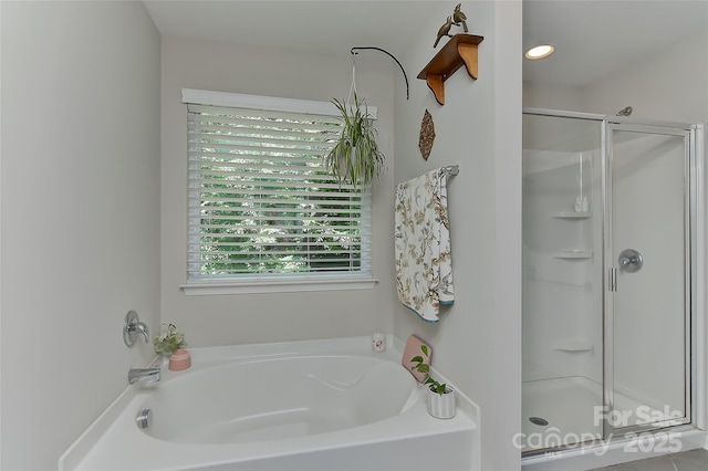 15035 Ockeechobee Ct, Mint Hill, NC 28227 - full bathroom featuring a garden tub and a stall shower
