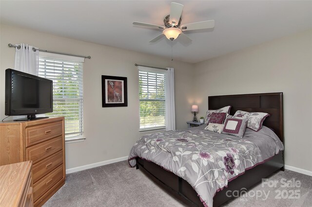 15035 Ockeechobee Ct, Mint Hill, NC 28227 - carpeted bedroom featuring a ceiling fan and baseboards