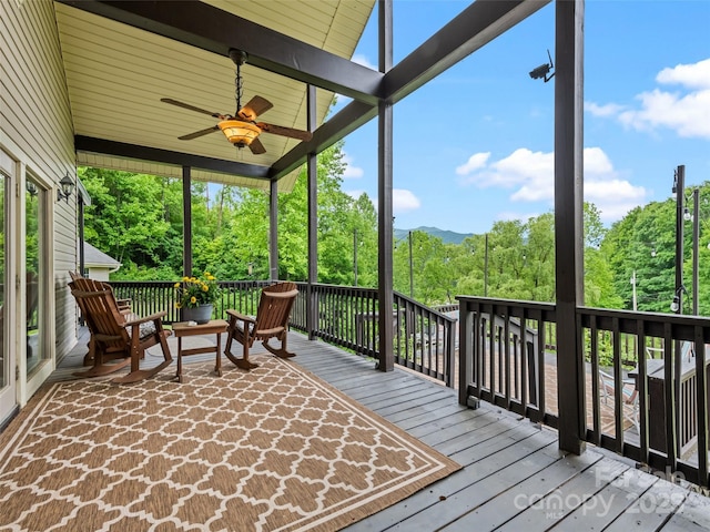234 Bird Creek Dr, Waynesville, NC 28786 - sunroom / solarium featuring ceiling fan and plenty of natural light