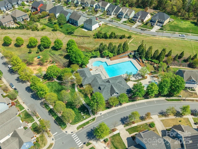 aerial view with a residential view
