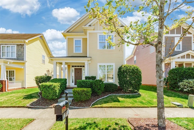view of front of house featuring a front yard