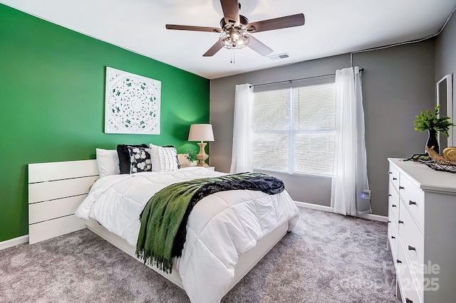 517 Bertram Rd, Fort Mill, SC 29708 - bedroom featuring visible vents, ceiling fan, carpet, and baseboards