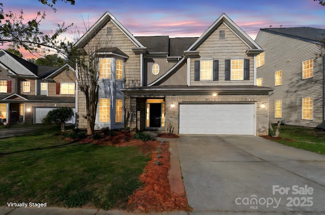 15814 Herring Gull Way, Charlotte, NC 28278 - traditional-style house featuring driveway, a front yard, and a garage