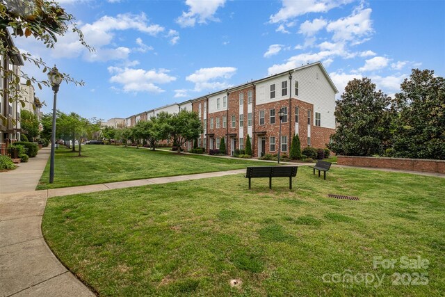 view of community featuring a yard