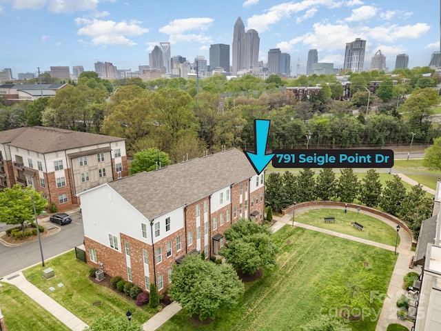 791 Seigle Point Dr, Charlotte, NC 28204 - aerial view of city skyline